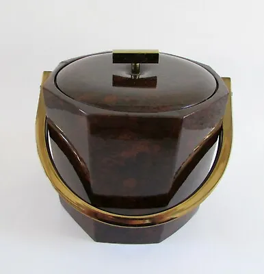 $159 • Buy VTG  Mid Century 1960's Georges Briard Tortoise Ice Bucket W Gold Handle