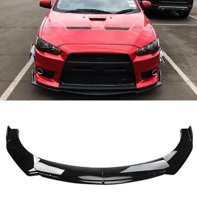 For Mitsubishi LANCER Mirage Front Bumper Lip Spoiler Splitter Glossy Black • $47.50