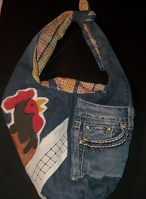  Jean Tote Bag/purse With Rooster Made From Miss Me Jeans • $15