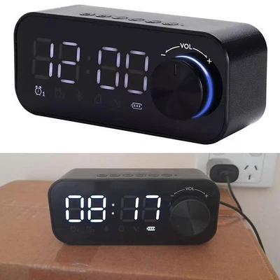 $62.90 • Buy Digital Alarm Clock FM Radio Bluetooth Side Table Desk Big LED Light Up Numbers