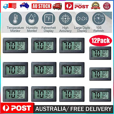 12Pack Mini Digital Thermometer Hygrometer Temperature Humidity Meter Incubators • $28.89