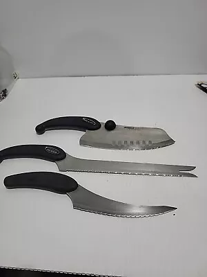 Miracle Blade III Knives Lot Of 3 - Rock 'n Chop All Purpose Slicer Filet • $26