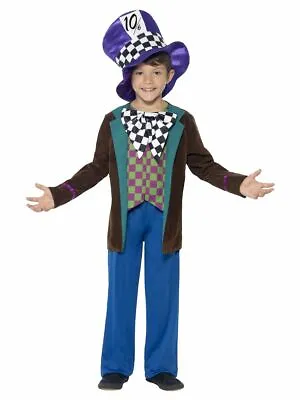 SALE Deluxe Mad Hatter Alice In Wonderland Book Day Boy's Fancy Dress Costume • £12.99