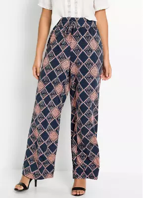 Bodyflirt UK Size 14 / 16 Paisley Print Palazzo Pants Trousers NEW • £4.49