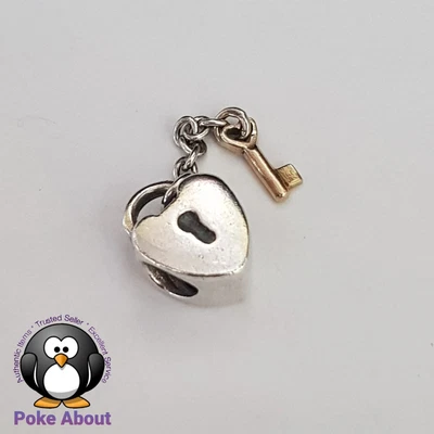 $28 • Buy Pandora Two Tone Lock And Key Silver Lock - Gold Key 790288