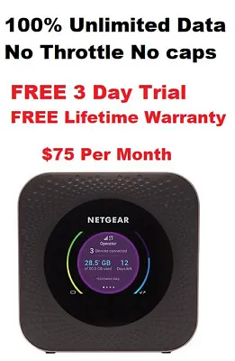 AT&T UNLIMITED DATA Netgear M1 MR1100 4G LTE RV's Internet Home $75/Month • $84.99