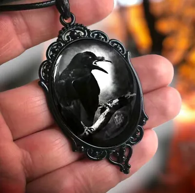 Raven Crow Pendant Necklace Wiccan Witch Gothic Style Pagan Biker Victorian • $7.35