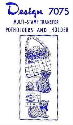 $5.49 • Buy Vintage CAT KITTY Potholders Fabric Sewing Pattern Animal Mail Order # 7075 