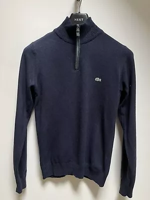 Lacoste Half Zip Navy Logo Jumper • £35