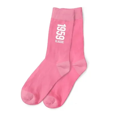 65th Birthday Gift Present Idea For Ladies Her Women 65 Pink Socks Fun Keepsake • £6.95