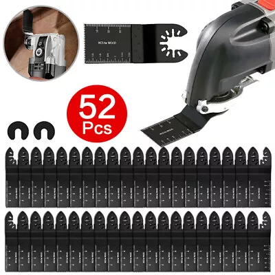 52Pcs Oscillating Multi Tool Blades Universal Metal Wood Cutter Saw Blades Set • £18.99