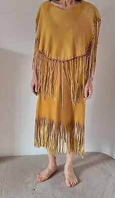 Vintage Native American Choctaw Custom Made Wedding Dress Size 8-10 Moccasins • $195