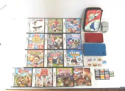 Red Nintendo 3DS Nintendo DSi XL Console & 27 Game Lot + Extras Pokemon Mario  • $374.99