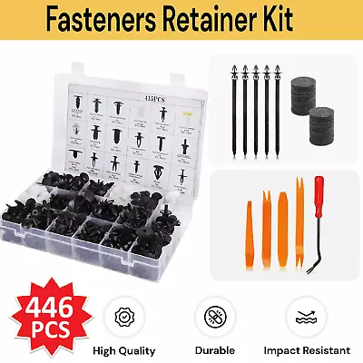 446X Car Body Push Retainer Pin Rivet Trim Plastic Clips Moulding Kit With Case • $19.49