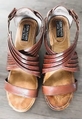 Adam Tucker By Me Too Women's Shoes Brown Open Toe Sandal Size 8.5M • $19.99