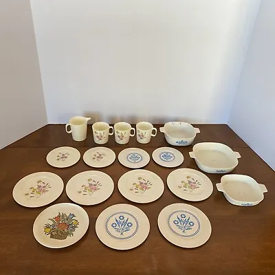 Corning Ware Chilton Globe Plastic Play Toy Dishes Kids Vintage Tea Set • $17.99