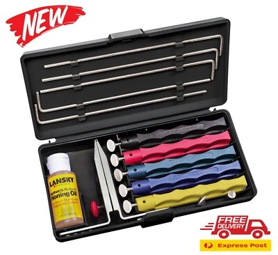 $104 • Buy Lansky Deluxe Sharpening System Controlled Angle Knife 5 Stone Sharpener