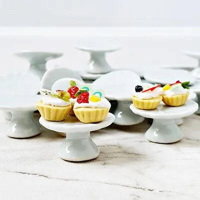 Dollhouse Miniatures Ceramic Cake Stand Kitchen Accessories Decor Set 10 Pcs • $29.99