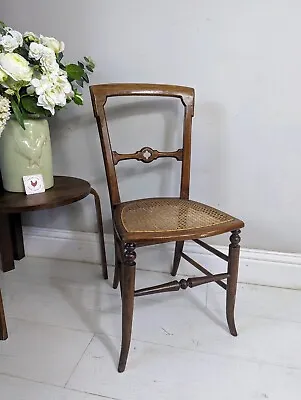 Cane Edwardian Cane Seated Chair Turned Double Stretchers FREE POSTAGE  • £155