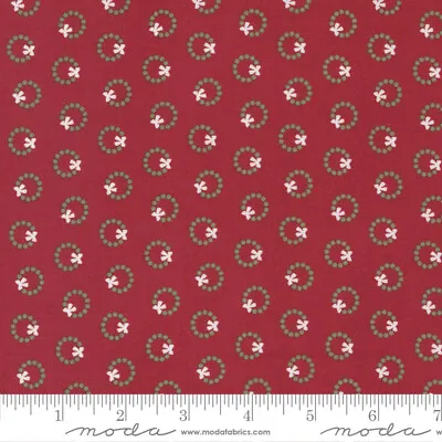 Moda CHRISTMAS EVE 5183 16 Red Wreaths LELLA BOUTIQUE Quilt Fabric • $6.35