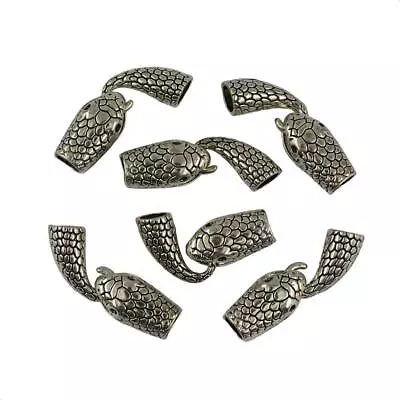 6 Sets Hook And Eye Clasp Fit 7mm Cord Snake Head Tail End • £6.10