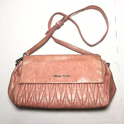 Miu Miu Shoulder Bag Leather Used Authentic Ps2403-ps822 • $0.99