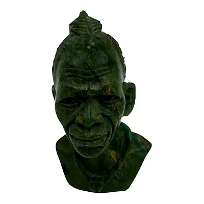 African Tribal Warrior Bust Green Verdite Stone • $99.99
