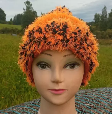 Womens  Autumn Hat Made Of Orange Wool Knitted By Hand.Wool Hat.Original... • $92.48