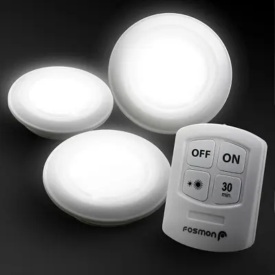 For Cabinet Counter Pantry Wireless Stick On Puck LED Tap Light Bright Remote US • $13.01