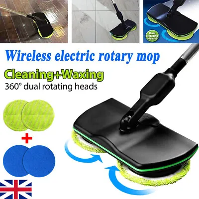 Electric Cordless Floor Cleaner Scrubber Sweeper Polisher Mop Set Rechargeable • £21.99