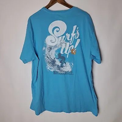 Margaritaville T-Shirt Mens 2XL XXL Blue Short Sleeve  Surf's Up!  Jimmy Buffet • $19.98