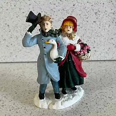 Mervyn's Village Square Man & Woman W/ Goose 1991 Figurine Holiday Christmas • $20