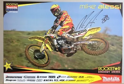 *mike Alessi*signed*autographed*poster*suzuki*rockstar*motocross*supercross*coa* • $20