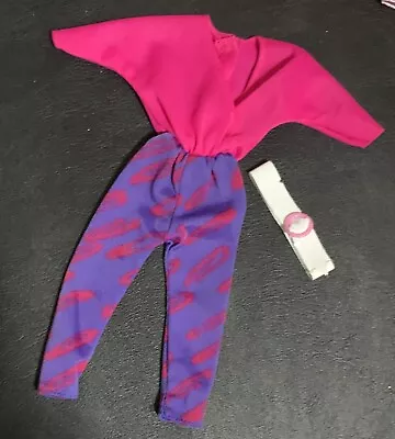 Vintage Barbie Mattel 1984 Fashion Fun - # 7904 Pink & Purple Jumpsuit With Belt • $22.50