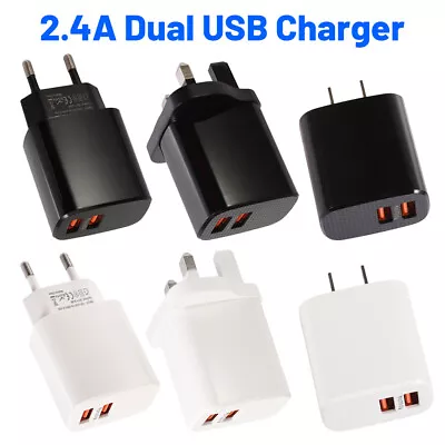 2.4A Double USB Fast Charging Cube Block Charger Box For IPhone 14 13 12 Pro Max • £4.19