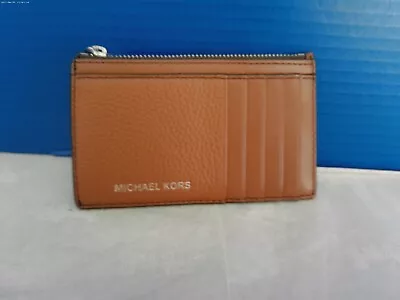 Michael Kors Men's Cooper Luggage Pebble Leather Slim Zip Wallet 36s4lcoz7l • $39