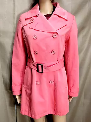 Merona  Women’s Medium Coral 100% Cotton Belted Shorter Length Trench Coat • $15