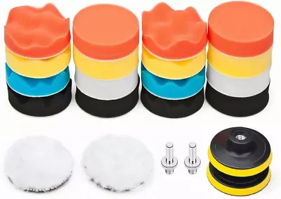 Car Foam Drill Polishing Pad Kit 22 PCS 3 Inch Buffing Pads 3Inch-22PCS  • $26.85