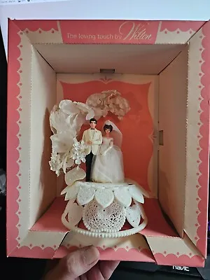Vintage  Mid Century Wilton Wedding Cake Topper Groom Bride Plastic 8½  • $39.99