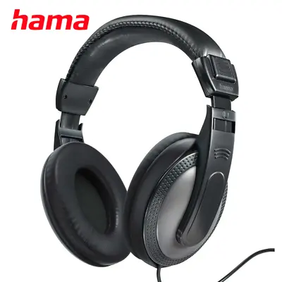 Hama Shell TV Wired Over-Ear Stereo Headphones/6 Metre Cable/3.5mm Jack/Black • £16.98