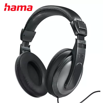 Hama Shell Wired Over-Ear Stereo Headphones/2 Metre Cable/ 3.5mm Jack/Black • £14.98