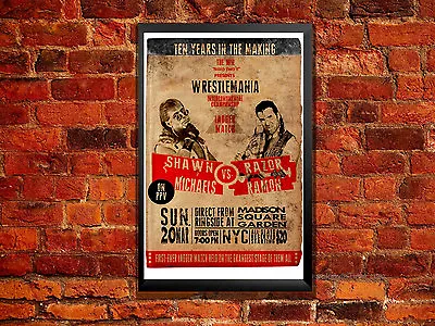 Shawn Michaels Razor Ramon Wrestlemania X Ladder Match Vintage Wrestling Poster • $19.99