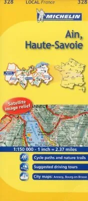 Ain Haute-Savoie Michelin Local Map 328 (Miche... By Michelin Sheet Map Folded • £3.39