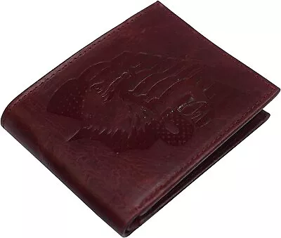RFID Blocking Genuine Leather Men's Bifold Eagle USA Flag Wallet Gift • $18.99