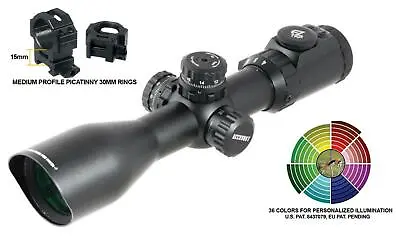 $158.43 • Buy UTG 4-16X44 30mm Compact Scope, SIDE FOCUS, 36-color Mil-dot, Rings