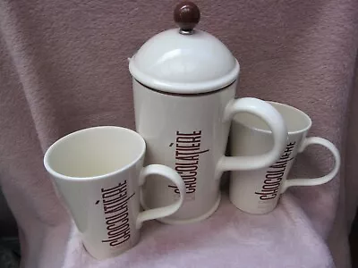 La Chocolatiere Ceramic Hot Chocolate Pot & Mug Set Manual Velvetiser Ceramic • £38