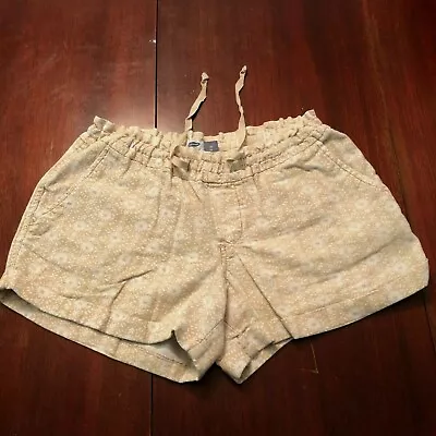 Old Navy Womens Size XS Drawstring Cuffed Sunflower Print Tan Shorts Drawstring • $5.99