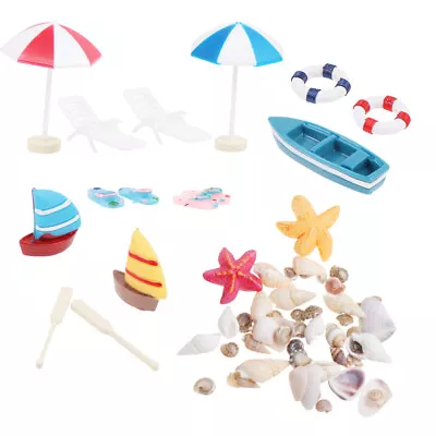  13pcs Beach Mini Ornaments Kit DIY Fairy Decoration Miniature Toy House • £11.19