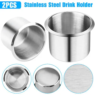 2PCS Stainless Steel Cup Drink Holders Mount For Marine Boat Car Truck Camper RV • $9.48