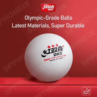 DHS D40+ 3Star Table Tennis Plastic Balls White Orange Ping Pong Balls • $59.99